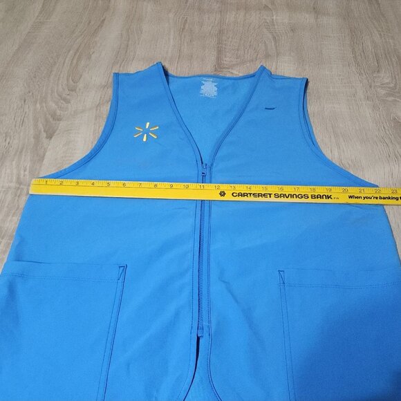 Walmart Vest Mens Medium Blue Employee Store Associate Full Zip Embroidered - Picture 5 of 5